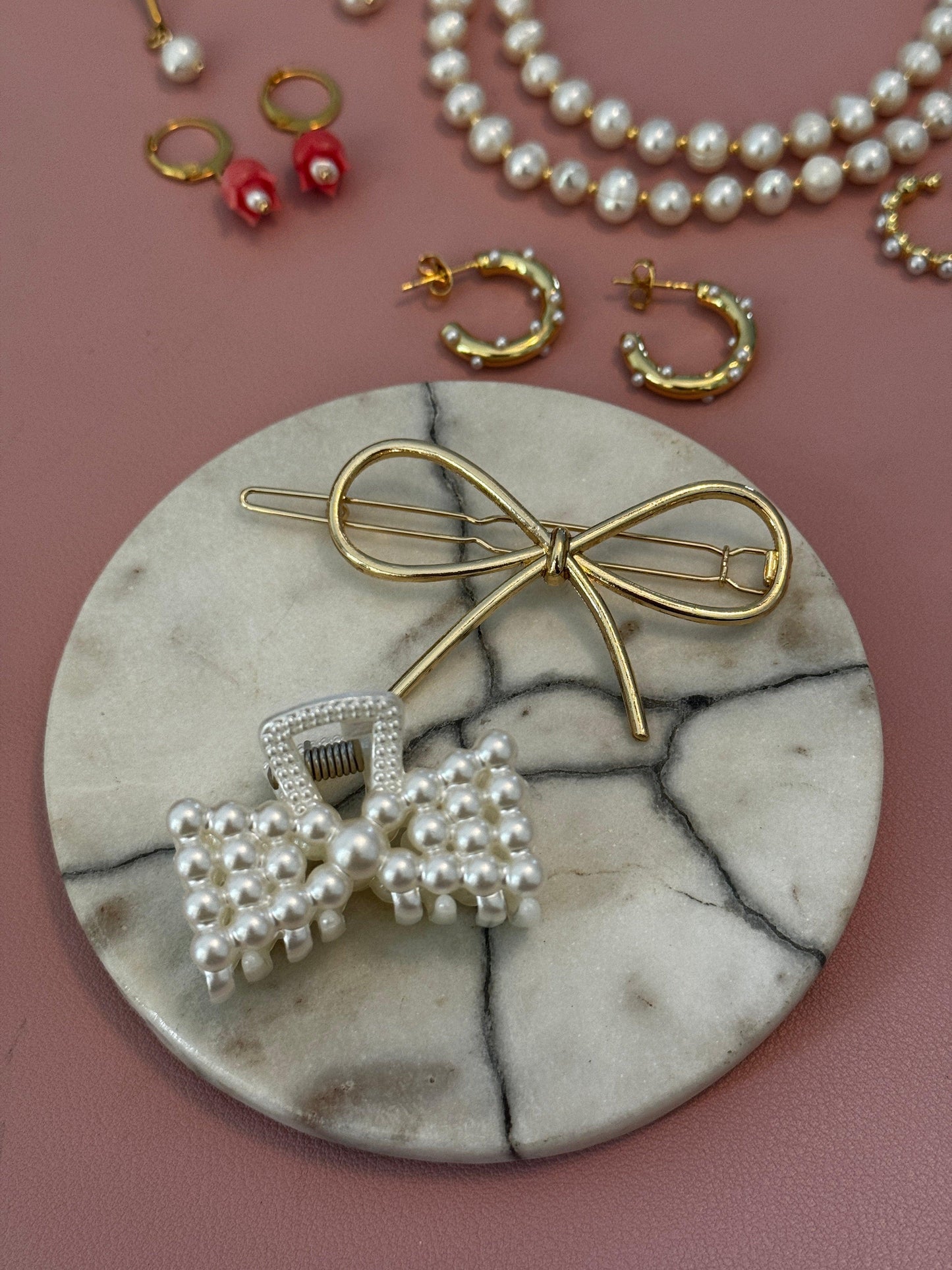 Coquette pearls clip - Perla De Agua Dulce