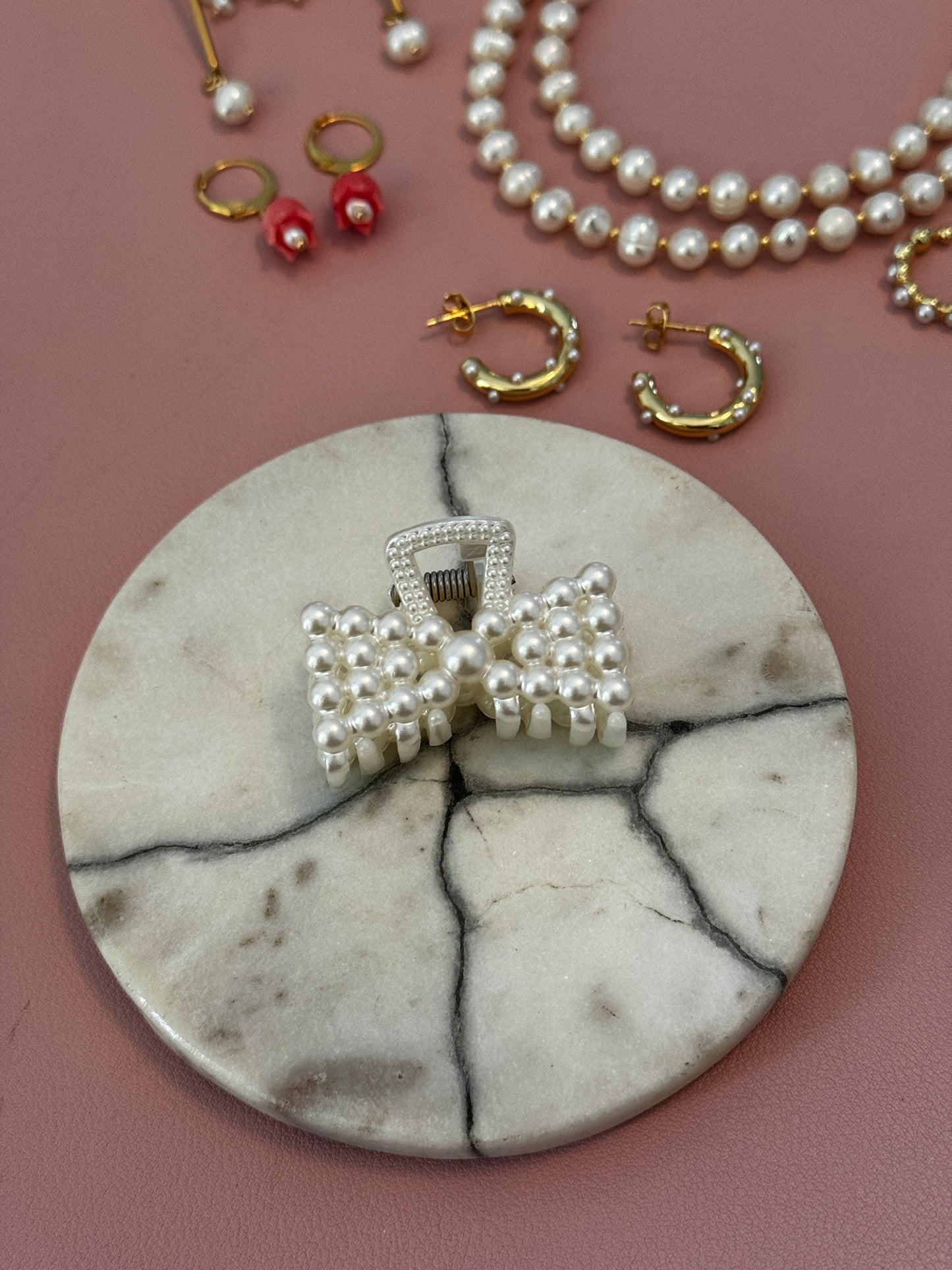 Coquette pearls clip - Perla De Agua Dulce
