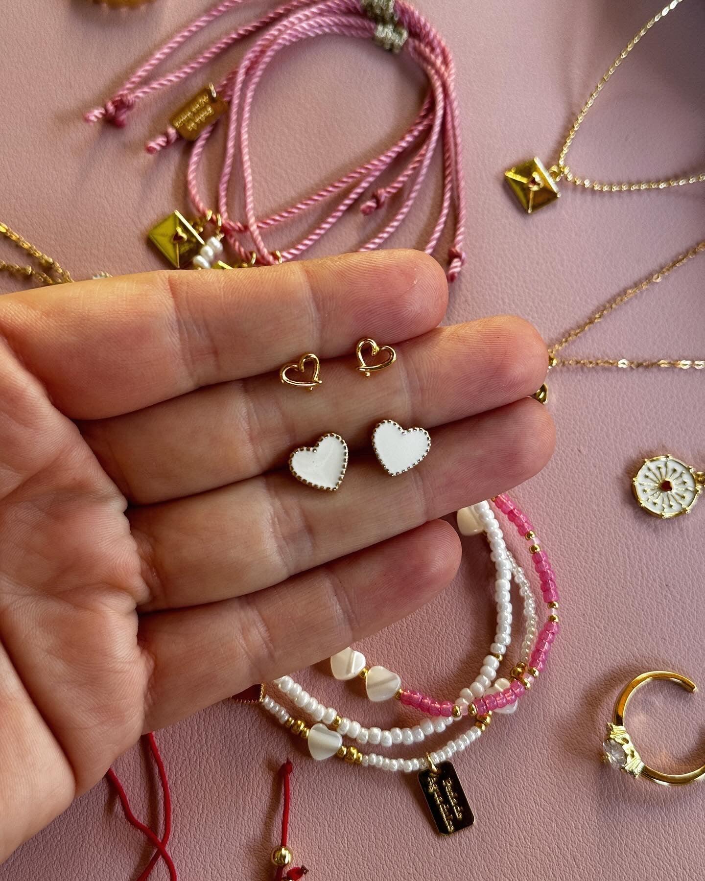 Heart stud - Perla De Agua Dulce