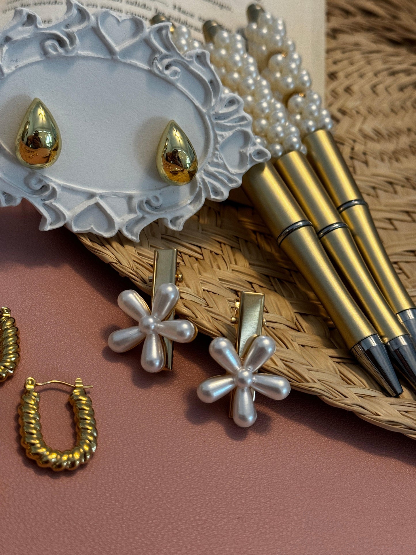 Flower pearl clip (2 piezas) - Perla De Agua Dulce