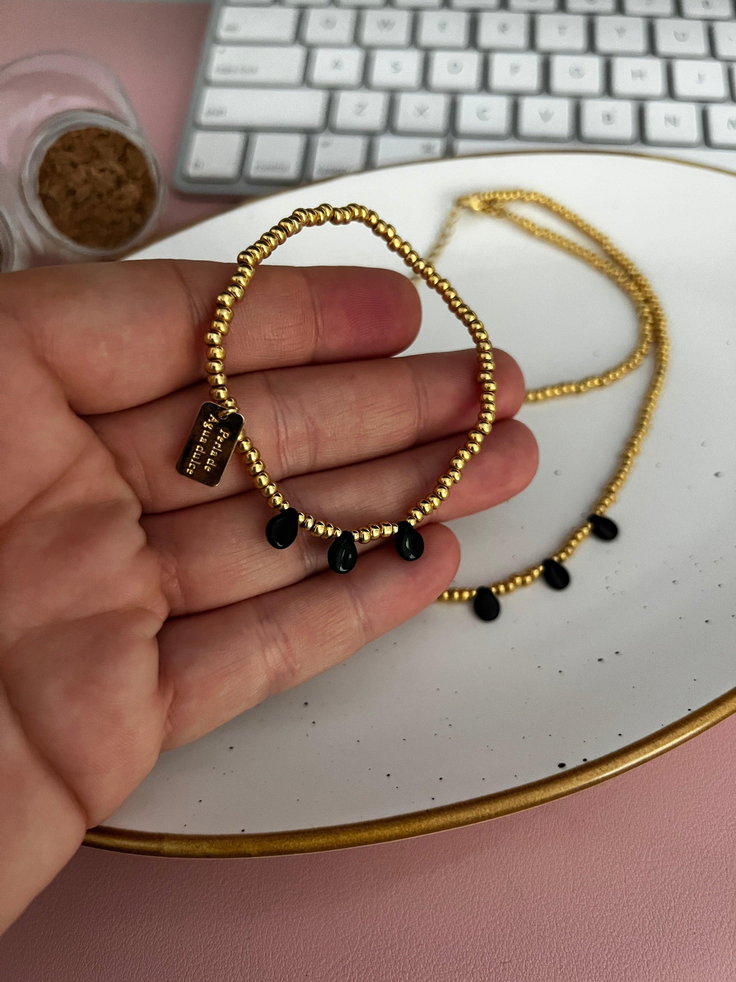 Cristal Checo Bracelet - Perla De Agua Dulce