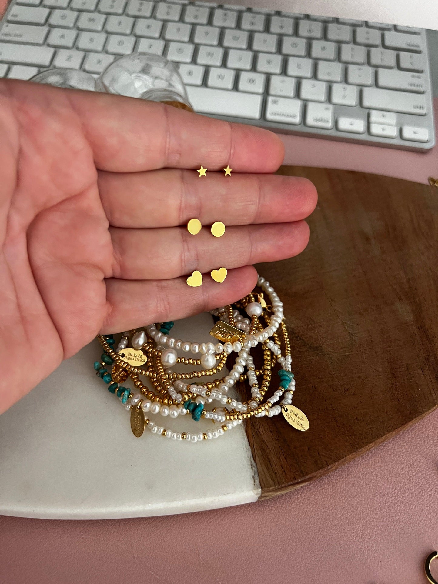 Mini stud - Perla De Agua Dulce