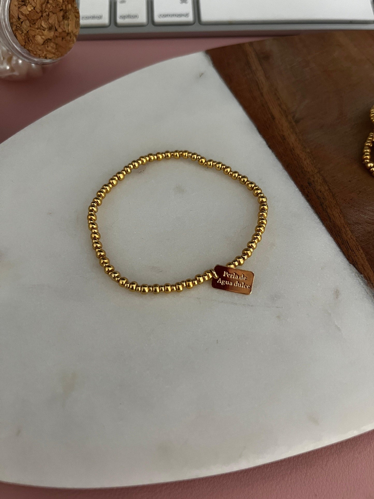Gold Bracelet - Perla De Agua Dulce