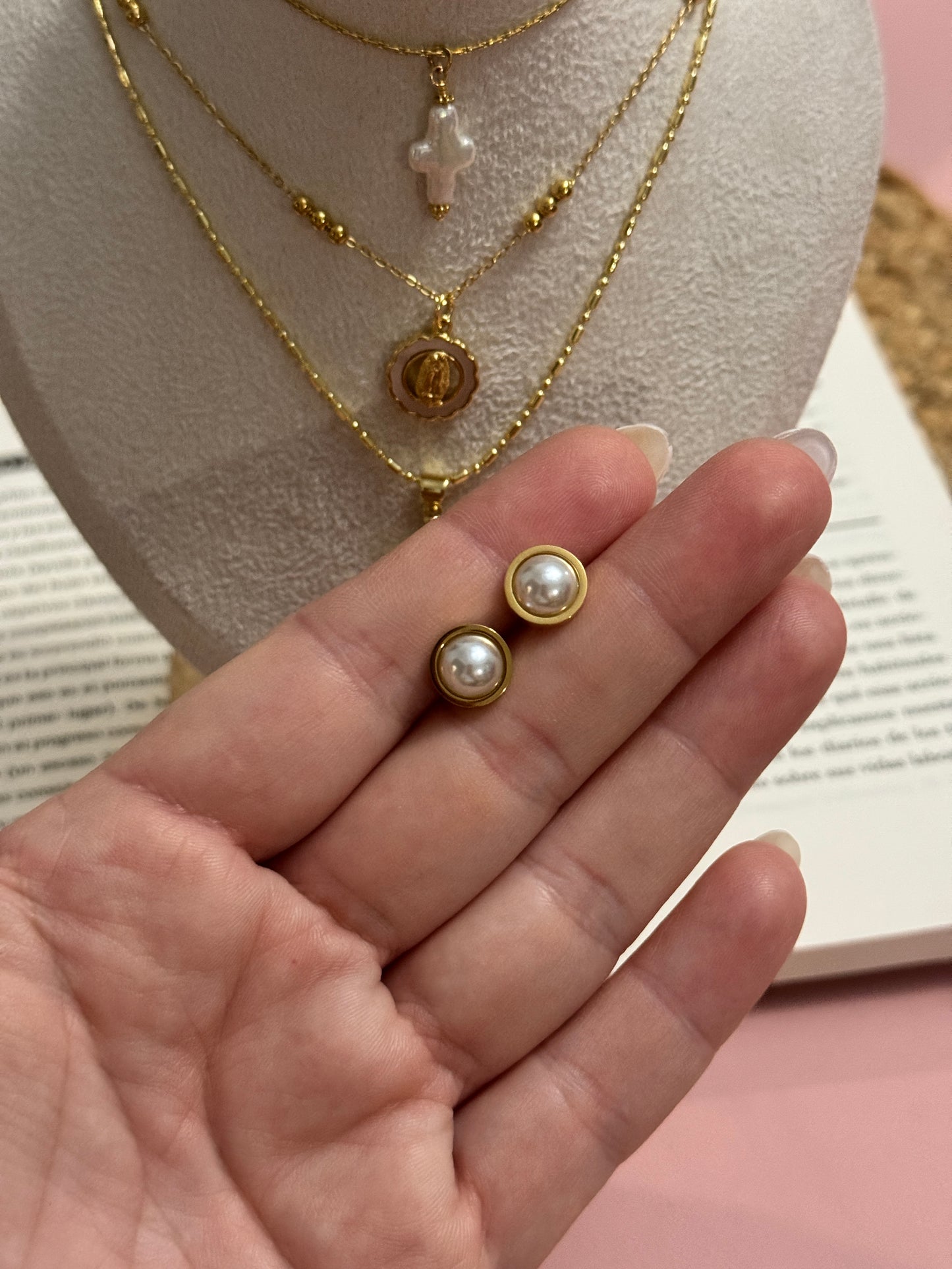 Perla stud - Perla De Agua Dulce