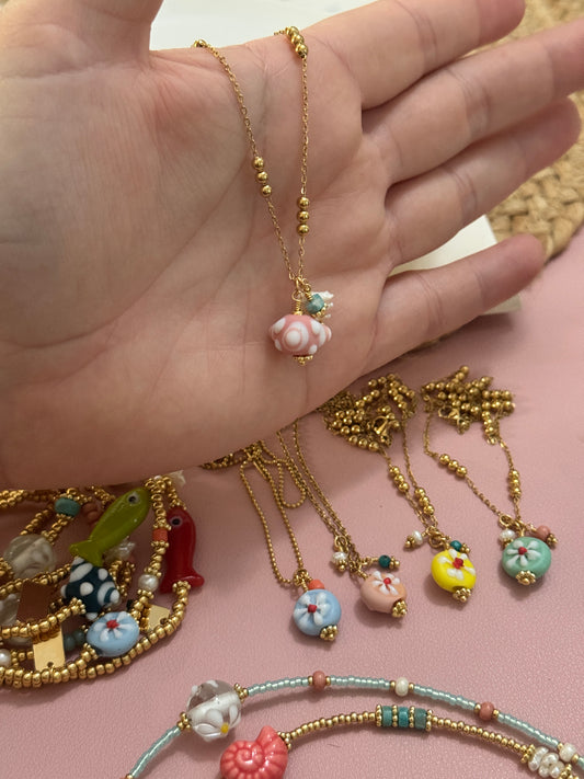 Pink murano chain - Perla De Agua Dulce