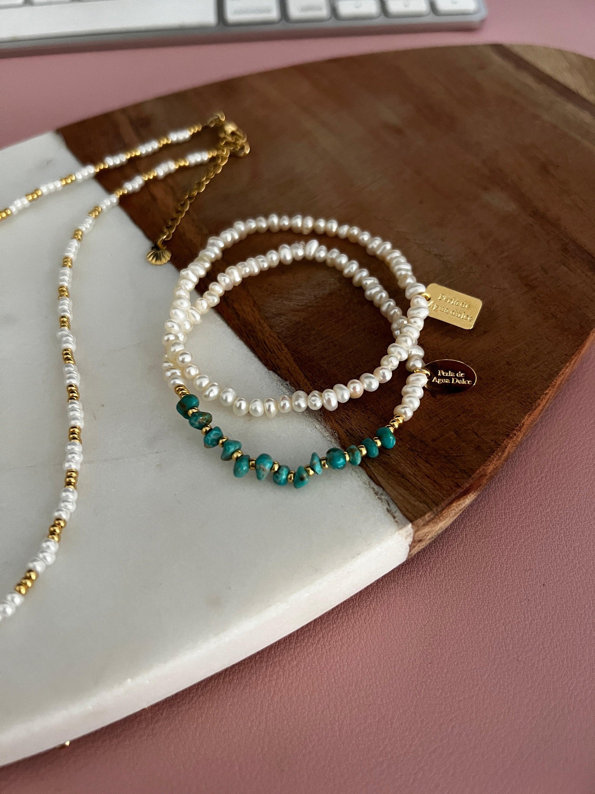 Turquesa bracelets - Perla De Agua Dulce