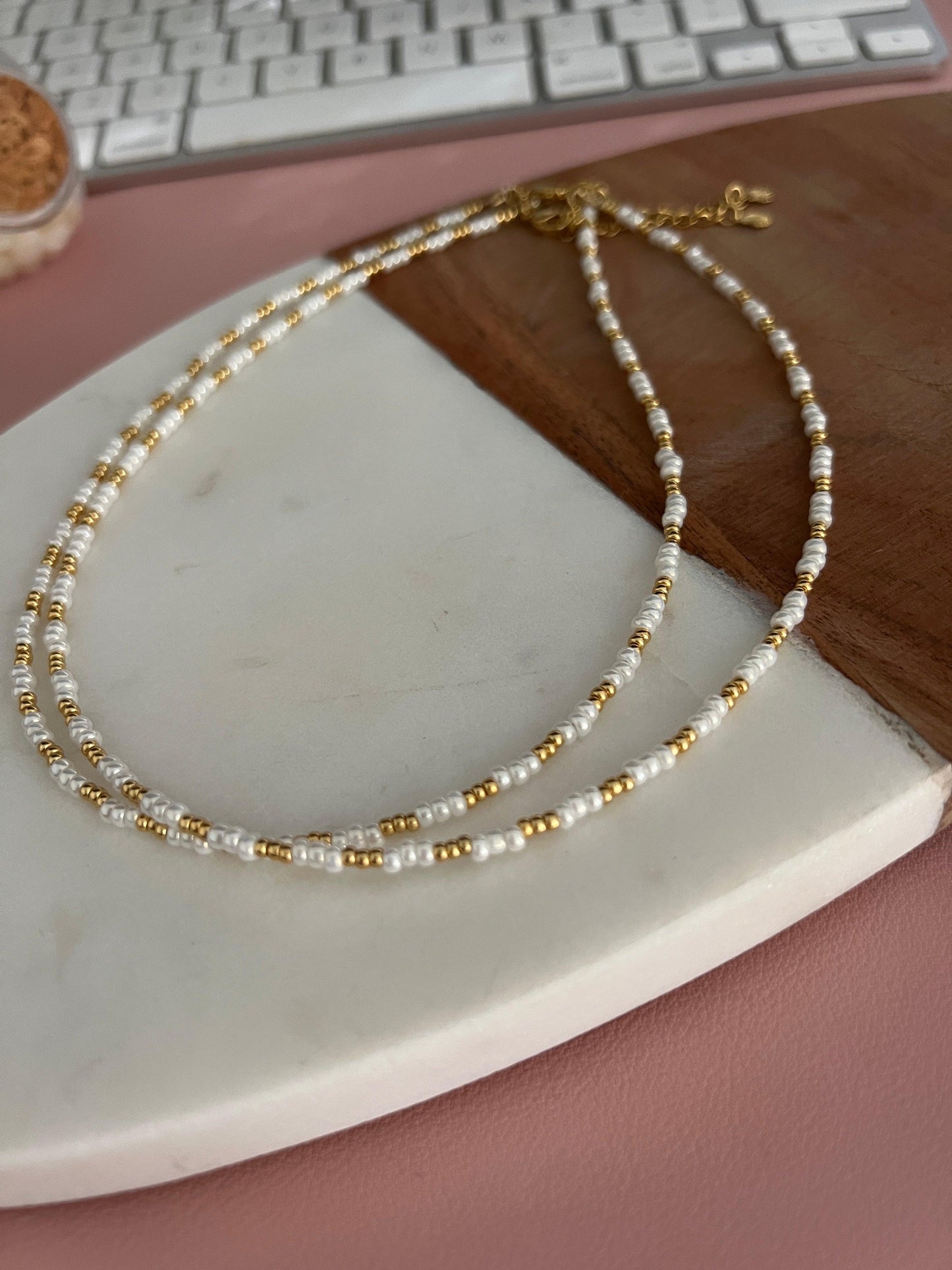 Perlado choker - Perla De Agua Dulce